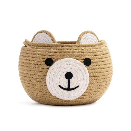Cotton Bear Shaped Storage Baskets Pack of 1 (Beige)