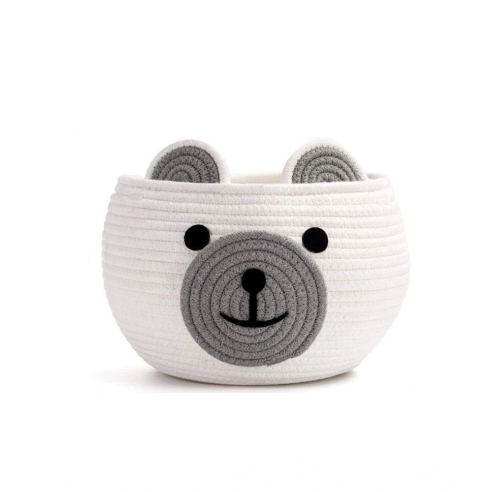 Cotton Bear Shaped Storage Baskets Pack of 1 (White)