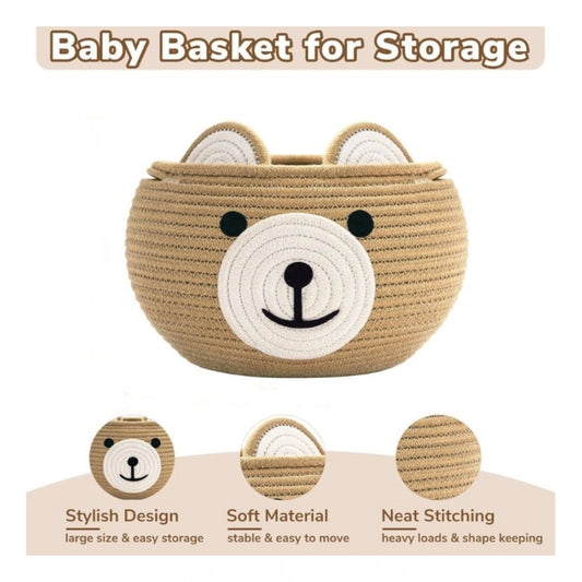 Cotton Bear Shaped Storage Baskets Pack of 1 (Beige)