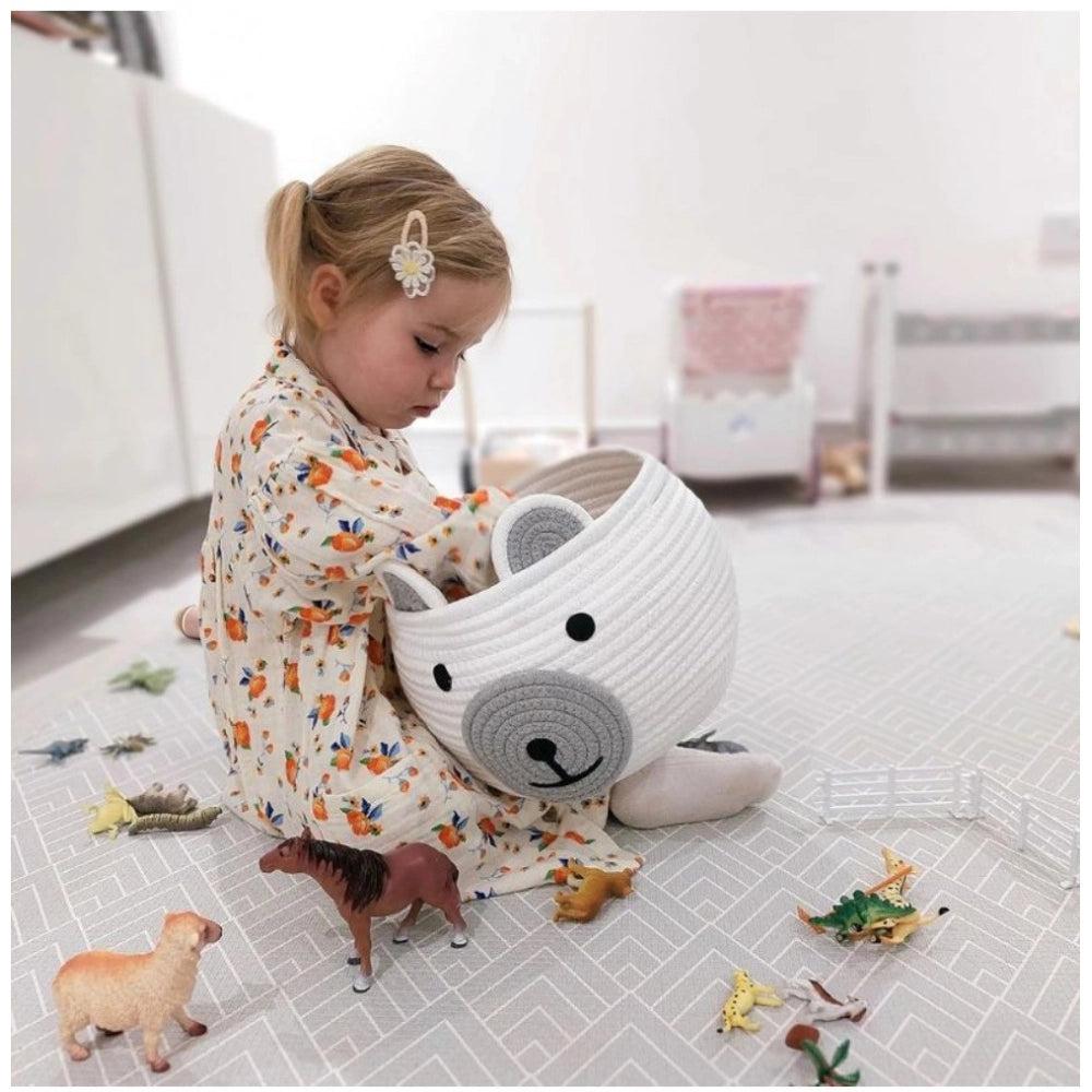 Cotton Bear Shaped Storage Baskets Pack of 1 (White)