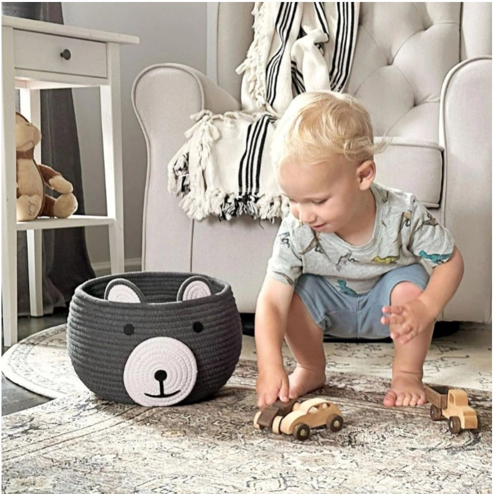 Cotton Bear Shaped Storage Baskets Pack of 1 (Grey)