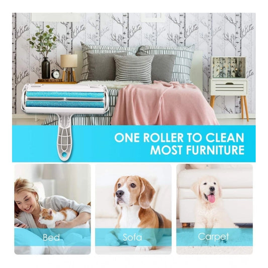 Plastic Dog Hair Remover Roller (Blue)