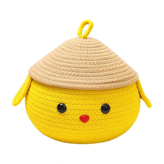 Cotton Gudda Pack of 1 Storage Basket For Clothes (Yellow)