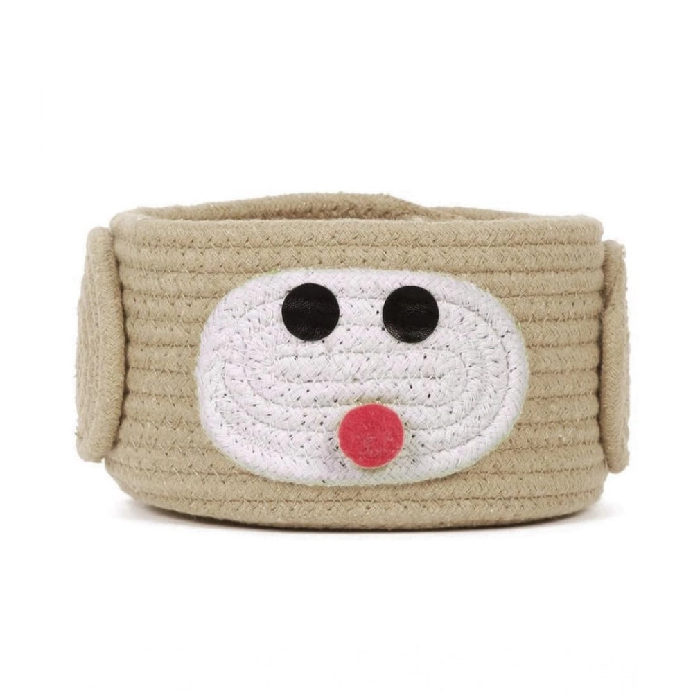 Cotton Pen Holder Inch Pack of 1 Storage Basket For Clothes (Beige)