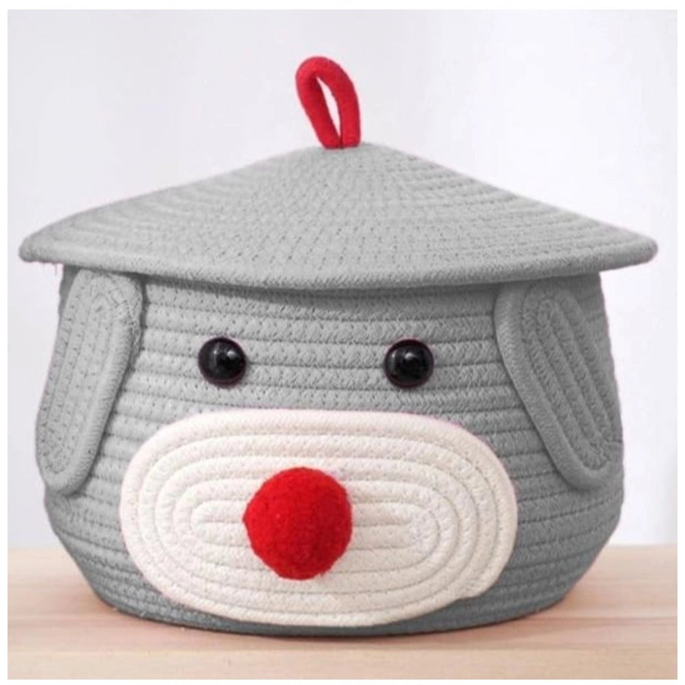 Cotton Gudda Pack of 1 Storage Basket For Clothes (Grey)