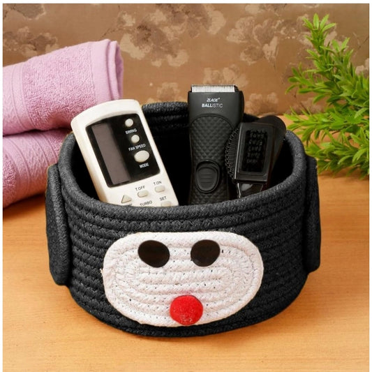 Cotton Pen Holder Pack of 1 Storage Basket For Clothes (Black)