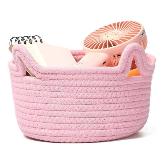 Cotton Cat Basket Inch Pack of 1 Storage Basket For Clothes (Pink)