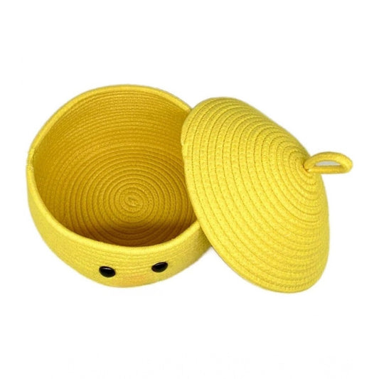 Cotton Gudda Pack of 1 Storage Basket For Clothes (Yellow)