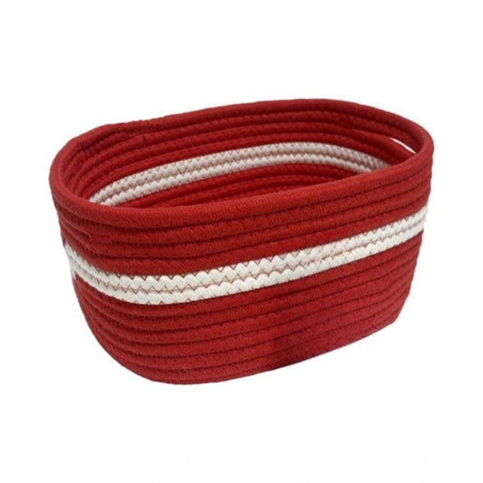 Cotton Basket Inch Pack of 1 Storage Basket For Clothes (Red)