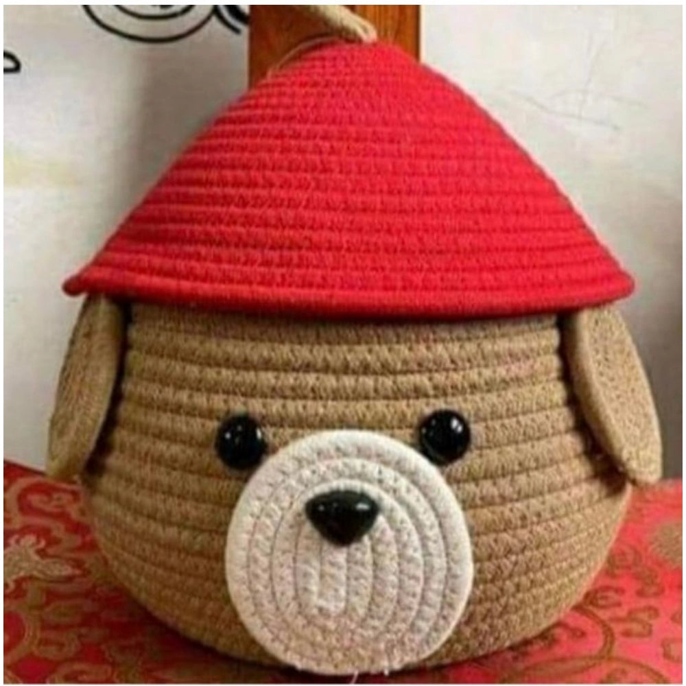 Cotton Gudda Pack of 1 Storage Basket For Clothes (Brown)