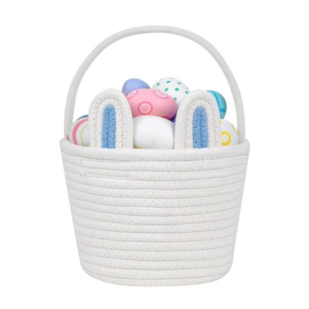 Cotton Ear Toys Bucket Pack of 1 Storage Basket For Clothes (White)