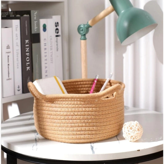 Cotton Cat Basket Inch Pack of 1 Storage Basket For Clothes (Beige)