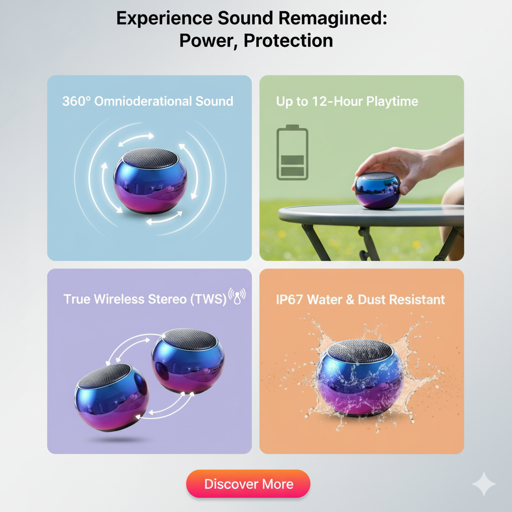 Wireless M3 Bluetooth Speaker (Multicolor)