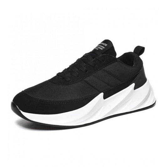 Generic Men's Casual Synthetic Lace-ups Casual Shoes (Black)