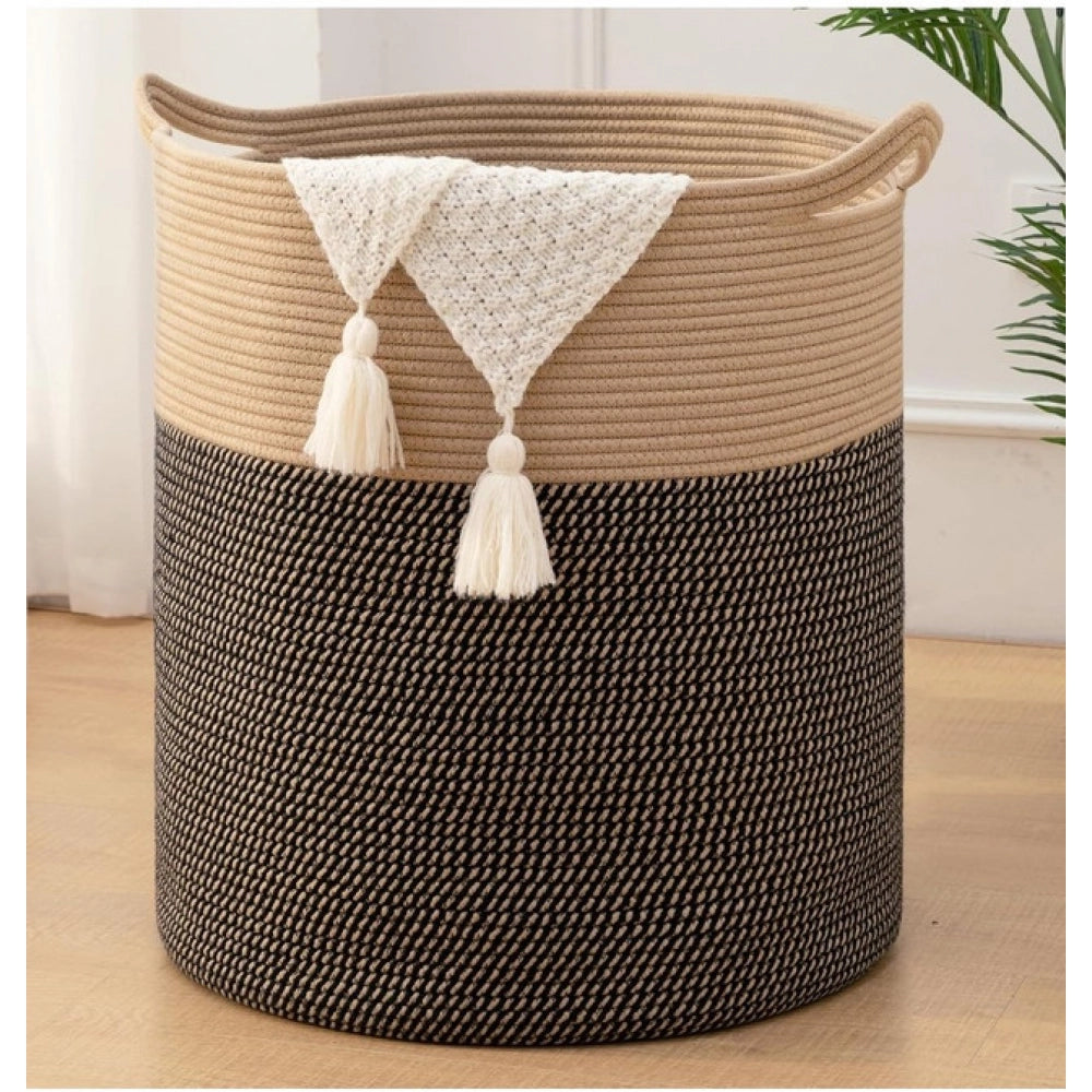 Cotton 12x14 Inch -Storage Basket For Clothes (Dark Brown)