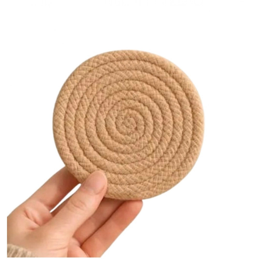 Cotton 6 Pcs Set Tea Coaster 6 Pcs Set (Beige)