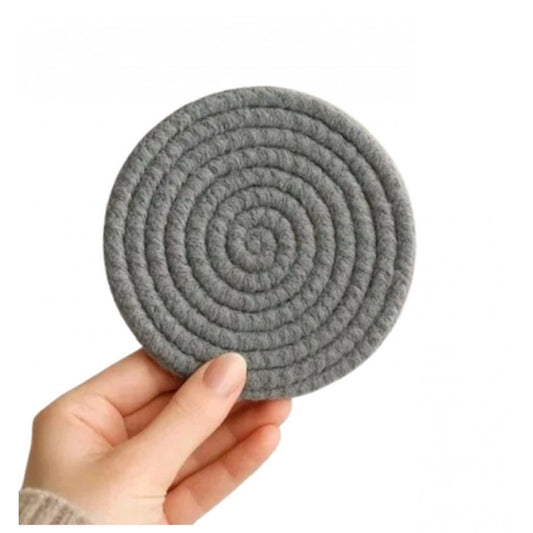 Cotton 6 Pcs Set Tea Coaster 6 Pcs Set (Gray)