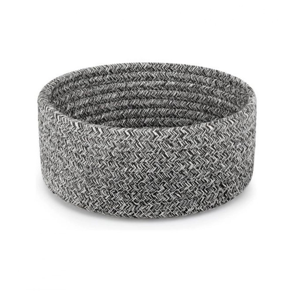 Cotton 8x3 Inch Kidi Round 1 Pcs Bedside Organizer (Black)