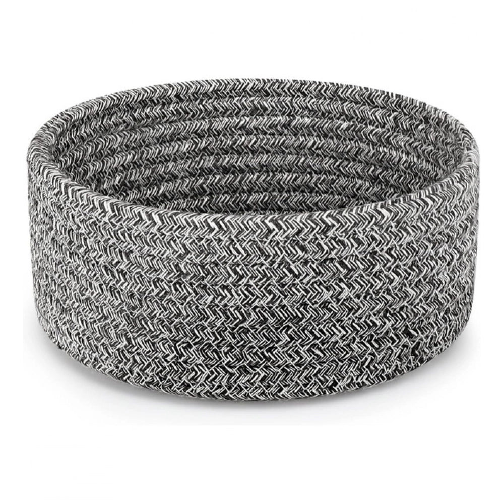 Cotton 8x3 Inch Kidi Round 1 Pcs Bedside Organizer (Black)