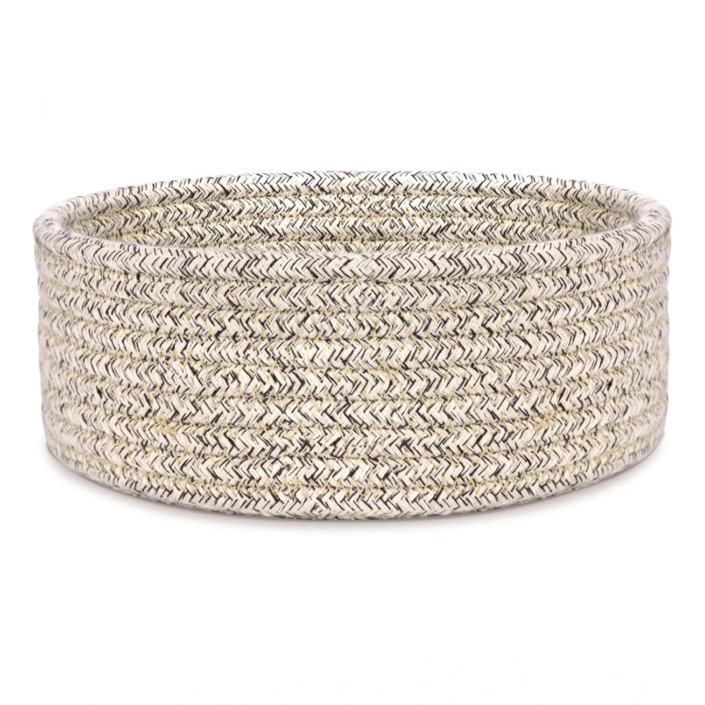 Cotton 8x3 Inch Kidi Round 1 Pcs Bedside Organizer (Brown)