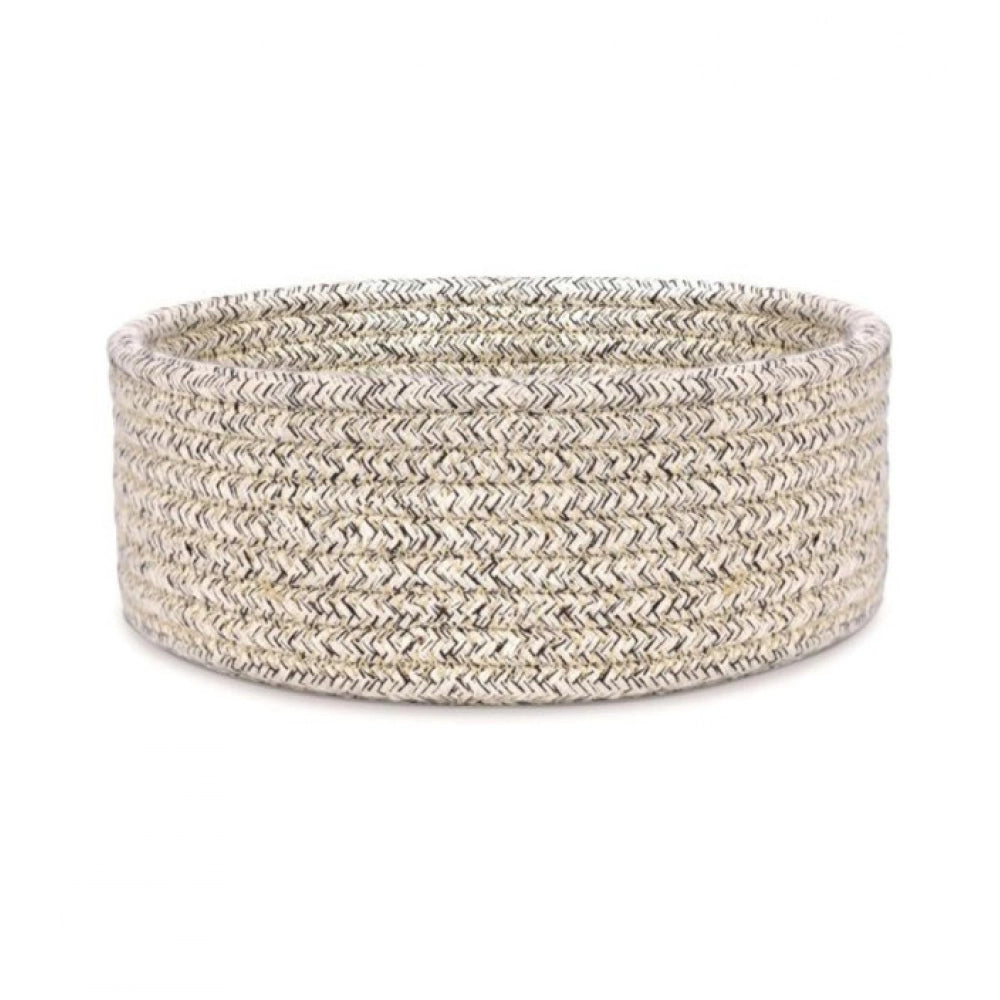 Cotton 8x3 Inch Kidi Round 1 Pcs Bedside Organizer (Brown)