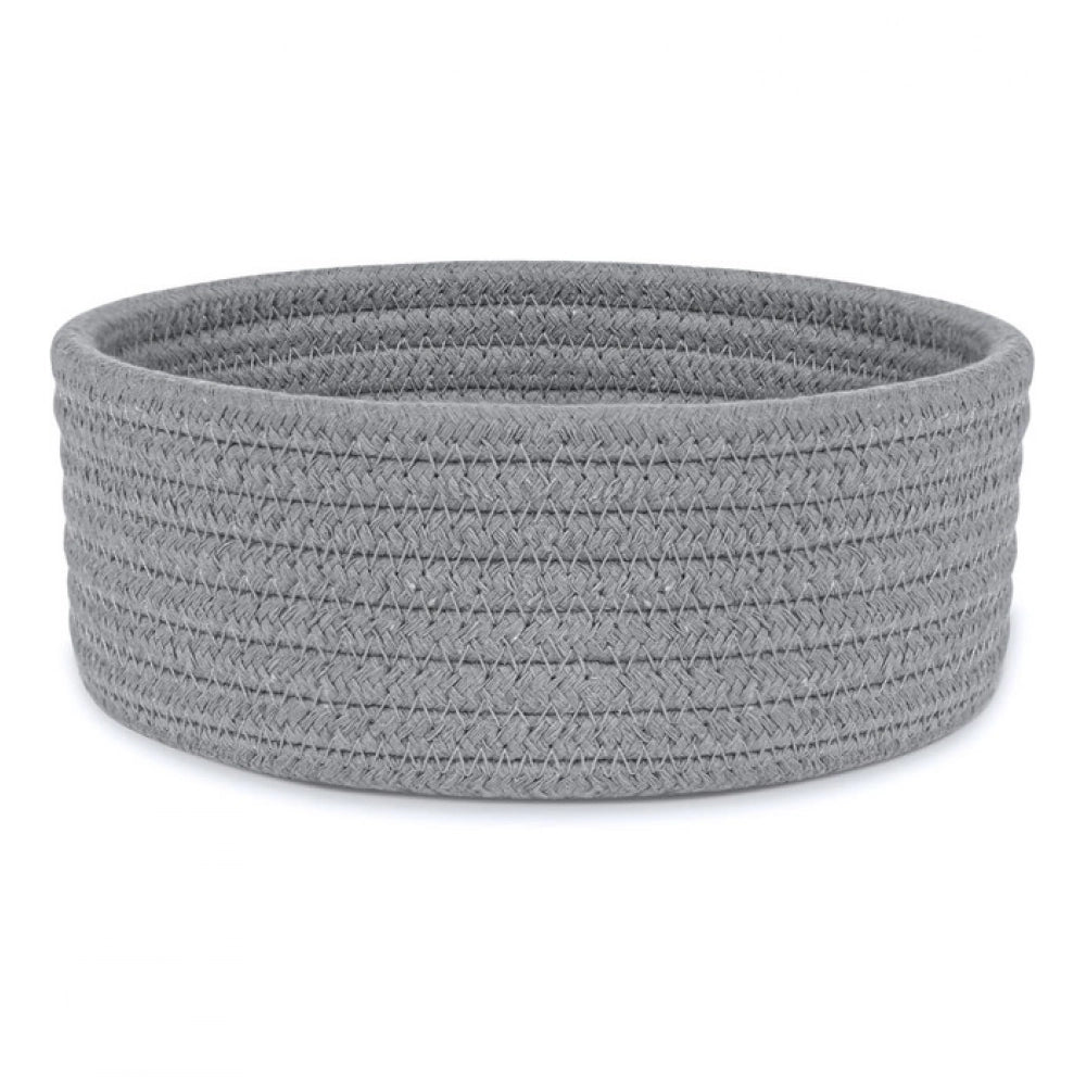 Cotton 8x3 Inch Round 1 Pcs Bedside Organizer (Gray)