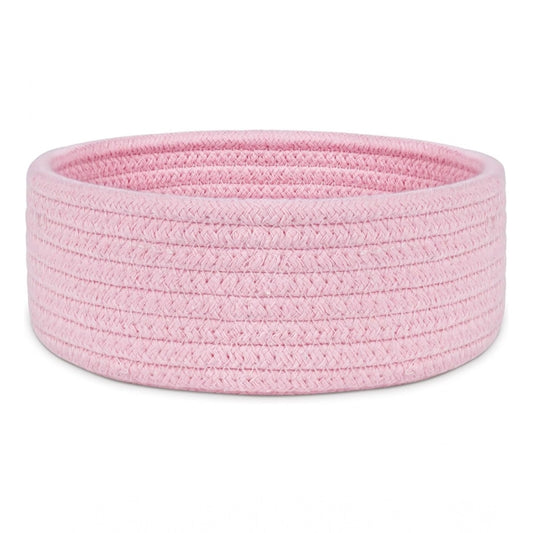 Cotton 8x3 Inch Round 1 Pcs Bedside Organizer (Pink)
