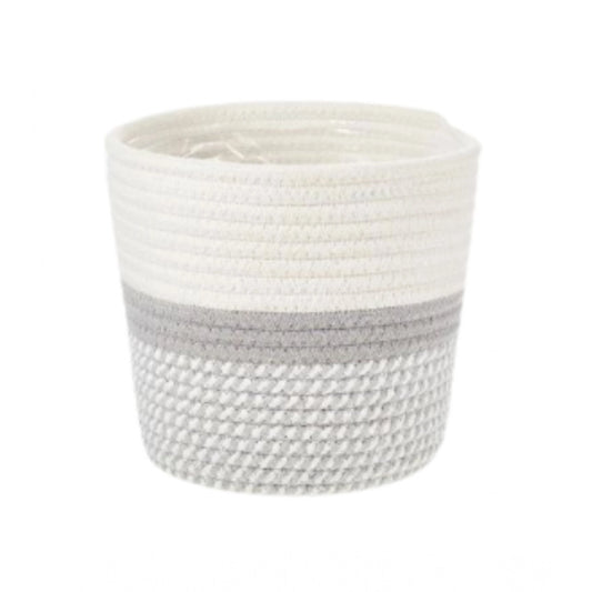 Cotton Flower Pot (Gray White)
